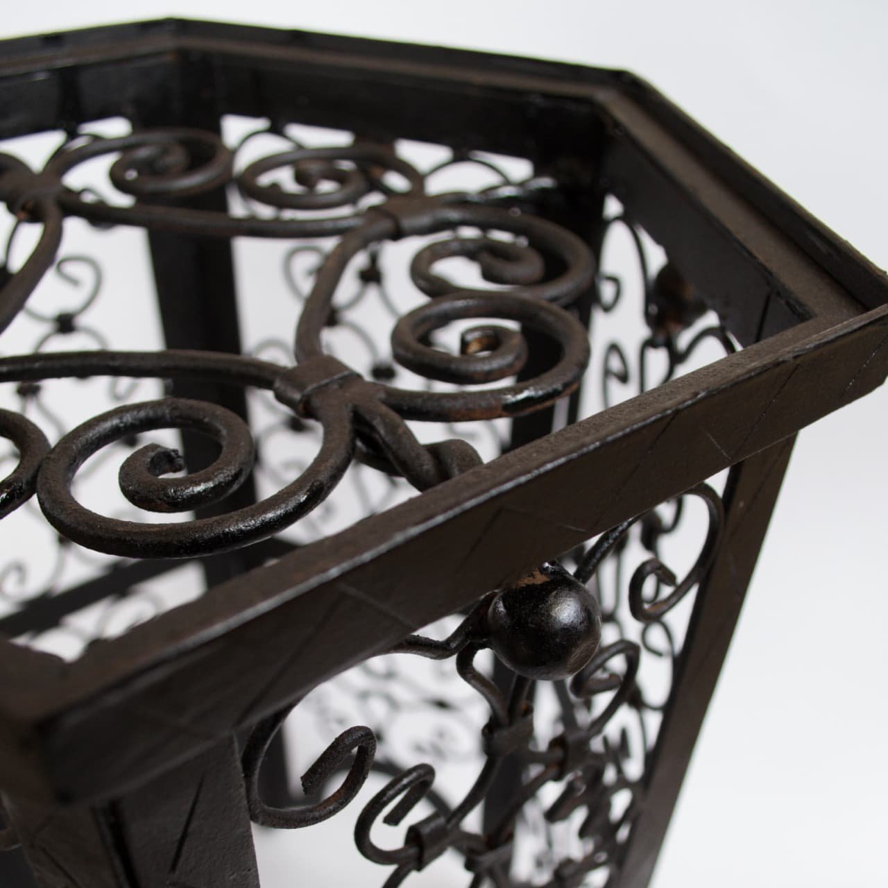 Handcrafted Wrought Iron Hexagonal Plant Stand Table | LaksourCrafts